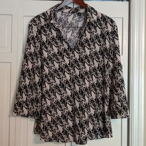 Taupe/Black Blouse